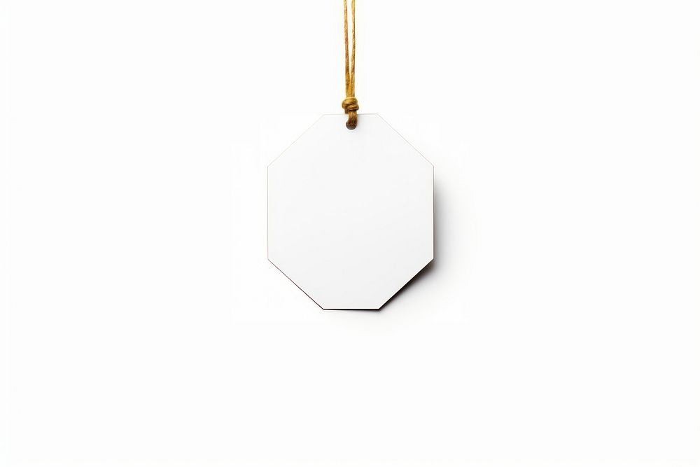 Hexagon gift tag pendant jewelry white. AI generated Image by rawpixel.