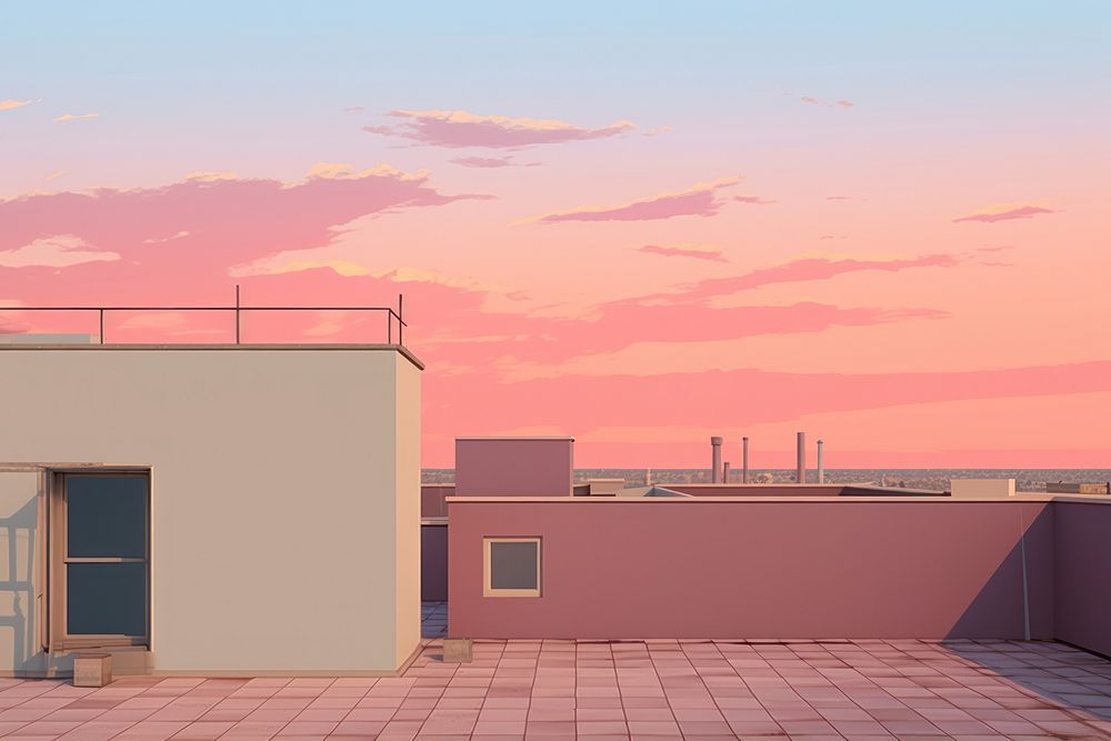 Building rooftop architecture outdoors horizon. AI generated Image by rawpixel.