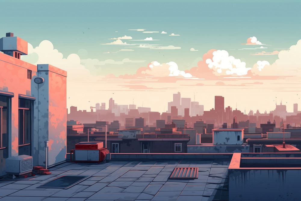 Building rooftop architecture cityscape outdoors. AI generated Image by rawpixel.