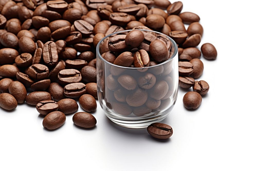 Capsule coffee drink white background coffee beans. AI generated Image by rawpixel.