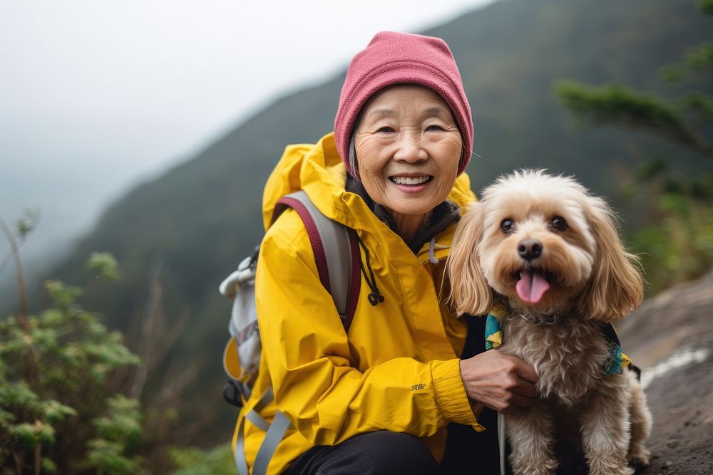 Chinese hiking dog pet. AI generated Image by rawpixel.
