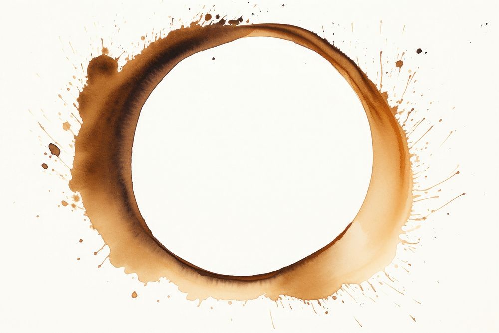 Coffee stain circle white background splattered. AI generated Image by rawpixel.