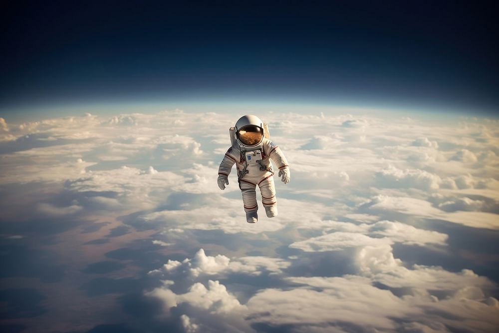 Astronaut adventure skydiving helmet. AI generated Image by rawpixel.
