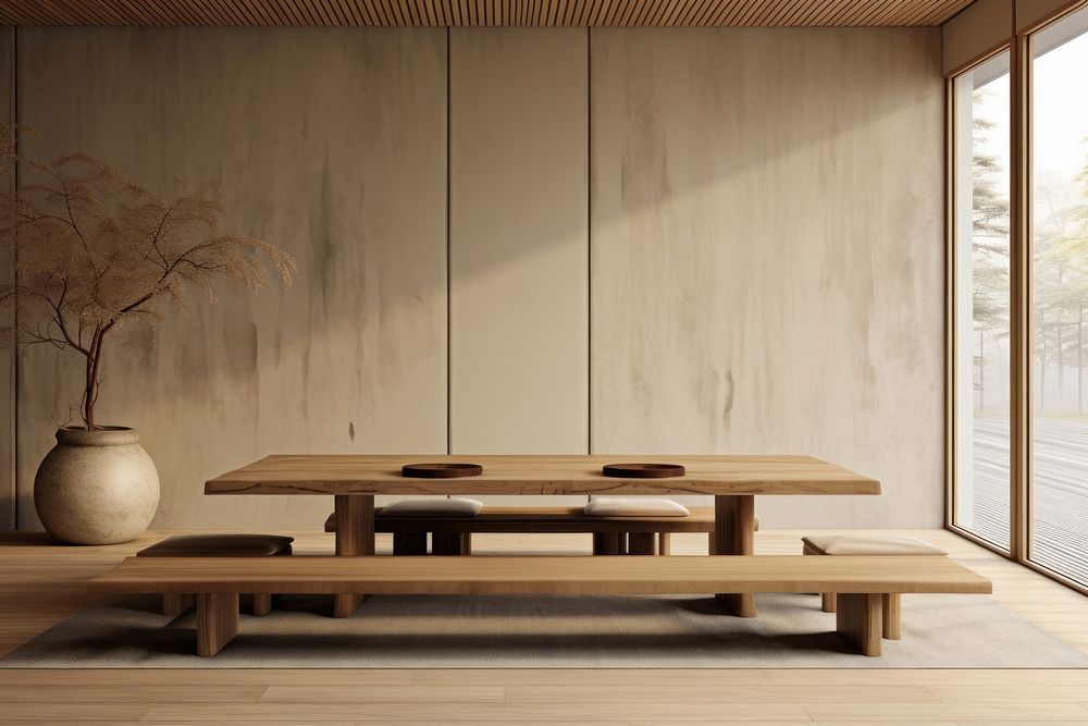 Japanese dining room architecture furniture building. 