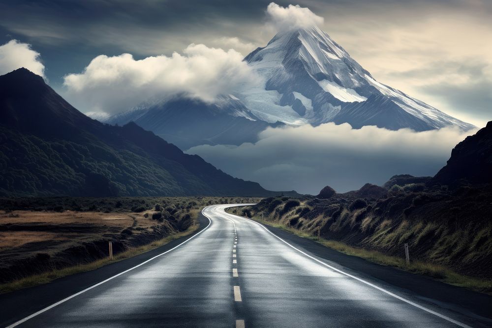 Mountains road outdoors highway. AI generated Image by rawpixel.