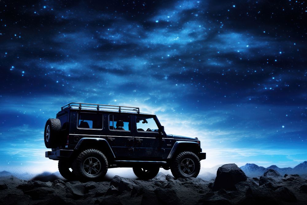 Off-road car outdoors vehicle night. AI generated Image by rawpixel.
