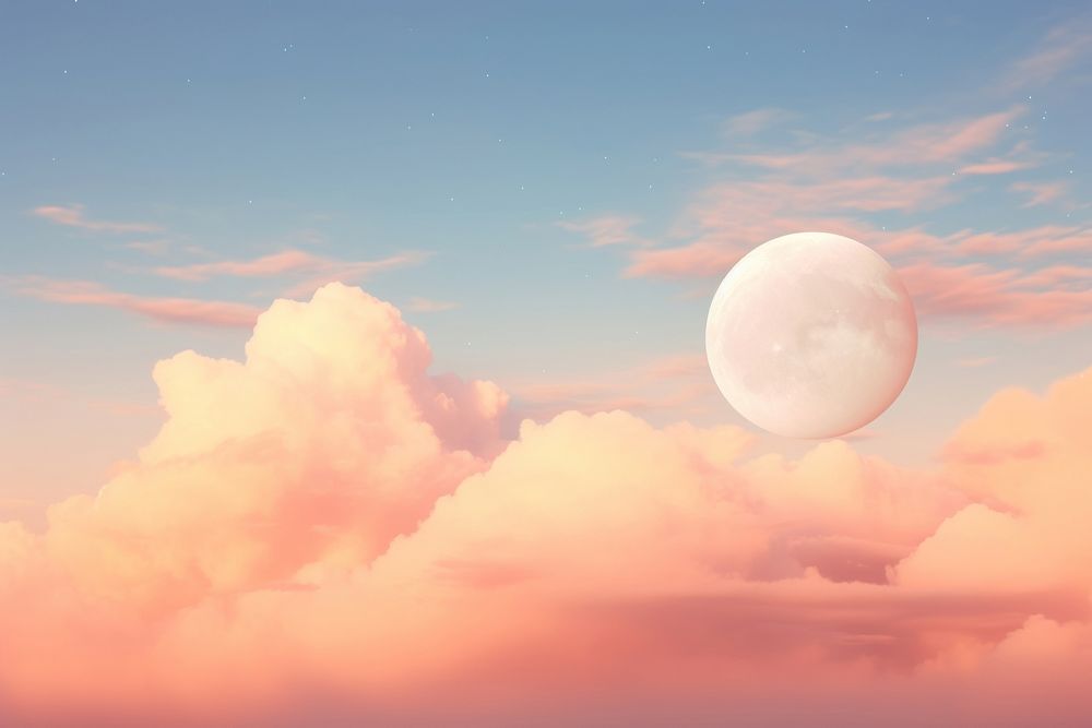 Dreamy sky background moon astronomy outdoors. AI generated Image by rawpixel.