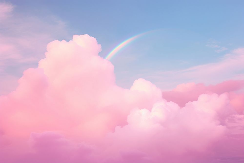 Dreamy sky background with rainbow backgrounds outdoors nature. AI generated Image by rawpixel.