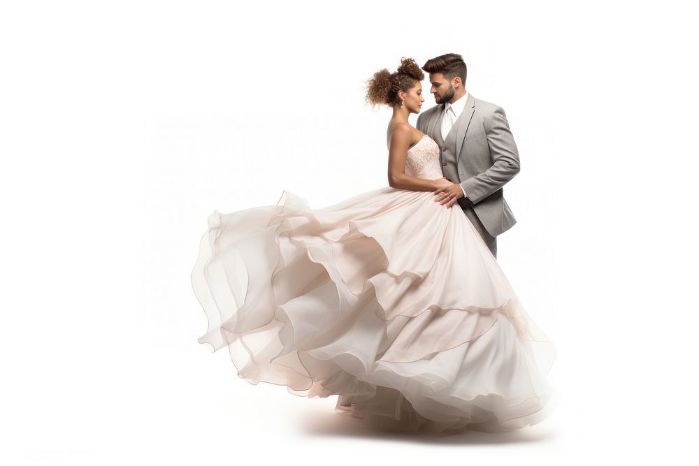 A groom and bride wedding fashion dancing. AI generated Image by rawpixel.