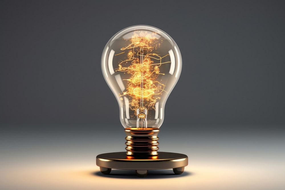 Lamp render lightbulb electricity illuminated. AI generated Image by rawpixel.