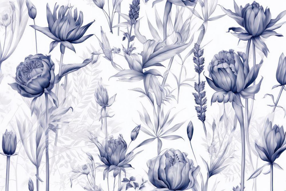 Foliage drawing sketch pattern. AI generated Image by rawpixel.