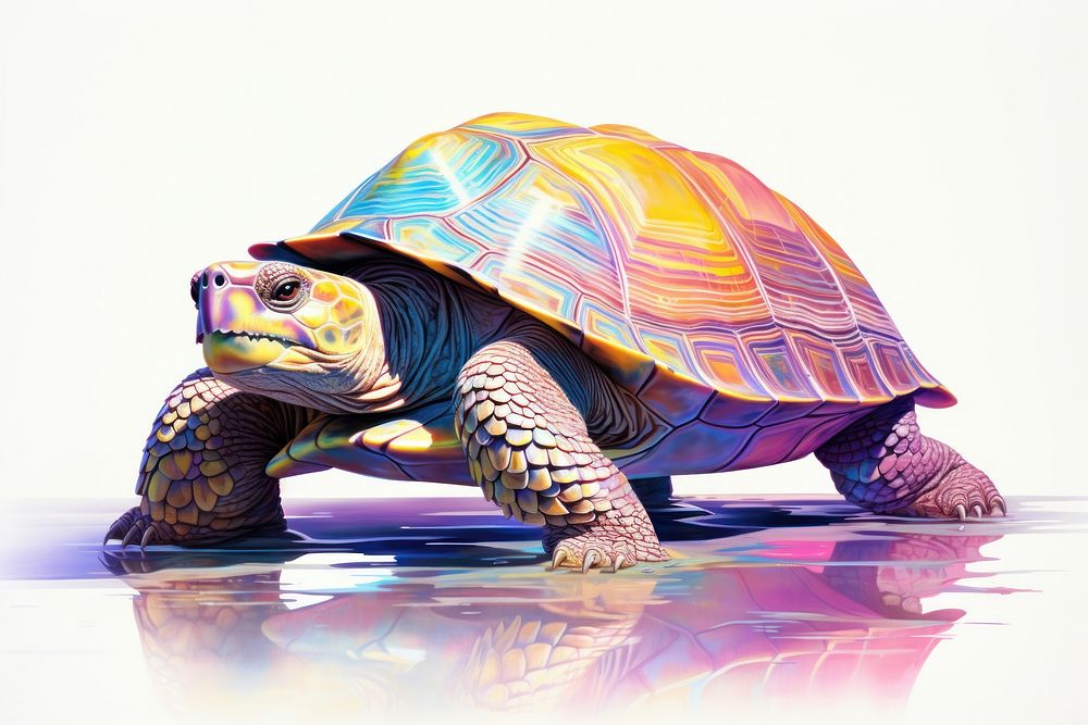 A portrait of Big old giant turtle isolated on a white background reptile animal wildlife. AI generated Image by rawpixel.