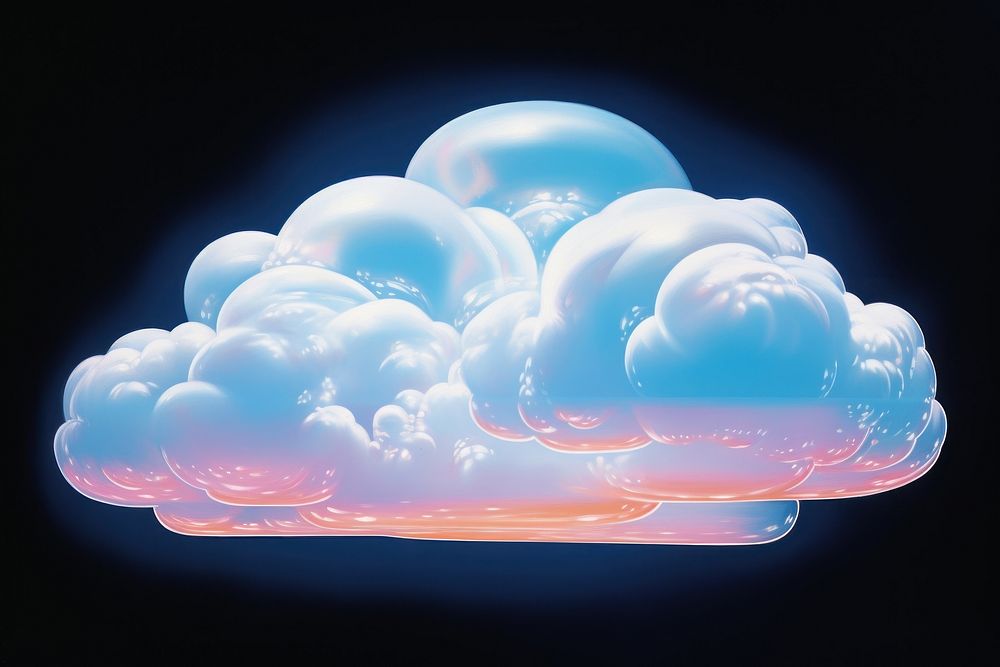 A subtle long wide small Cloud isolated on clear solid background cloud nature night. AI generated Image by rawpixel.
