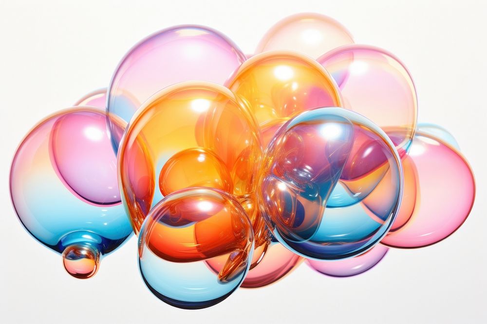 Group of bubble on a transparent glass backgrounds balloon sphere. 