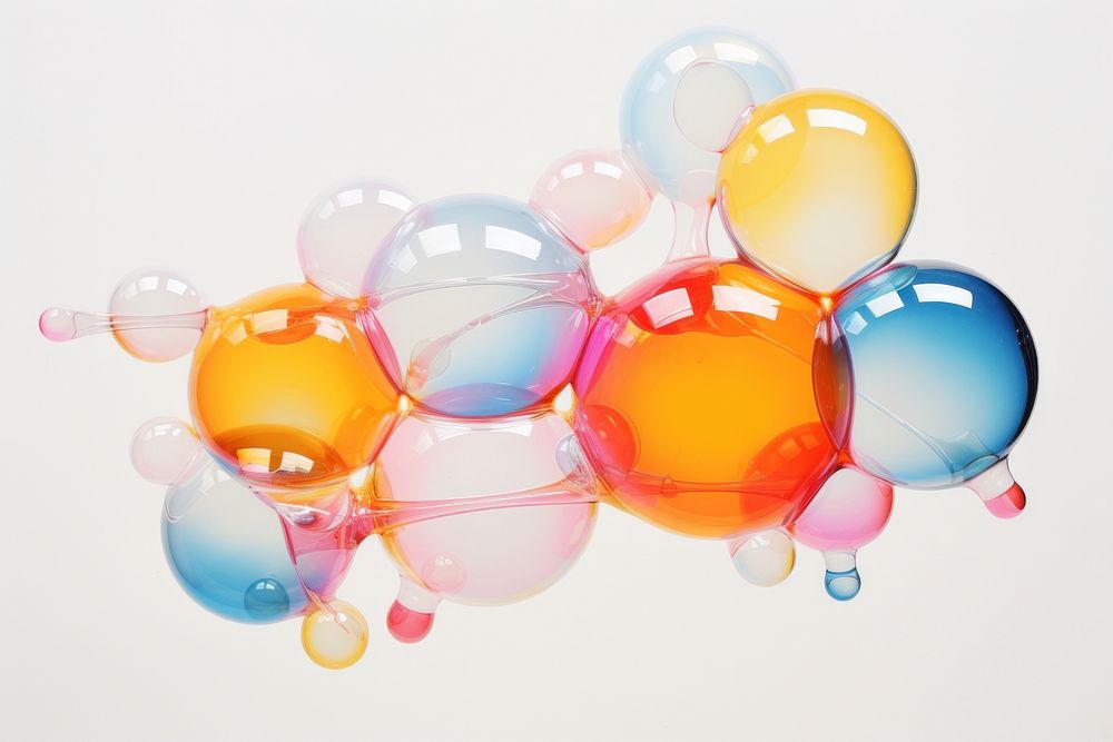 Minimal group of bubble on a transparent glass backgrounds balloon white background. AI generated Image by rawpixel.