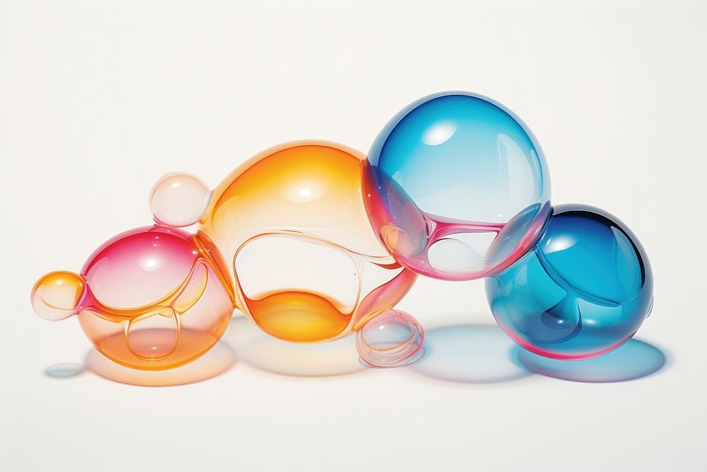 Minimal group of bubble on a transparent glass art translucent lightweight. AI generated Image by rawpixel.