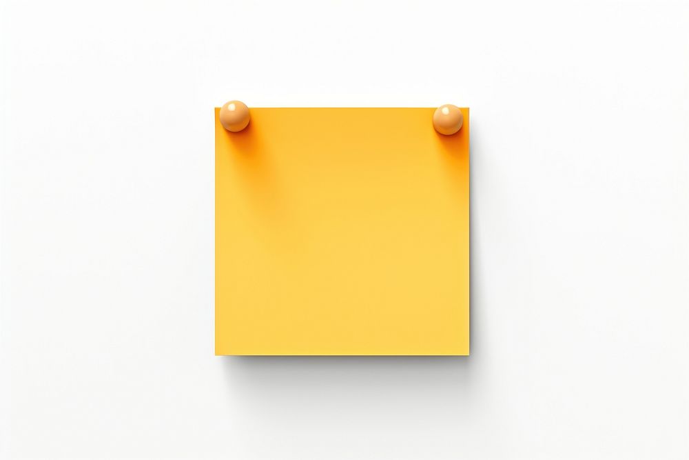 Blank sticky post it note with thumbtack text white background simplicity. AI generated Image by rawpixel.