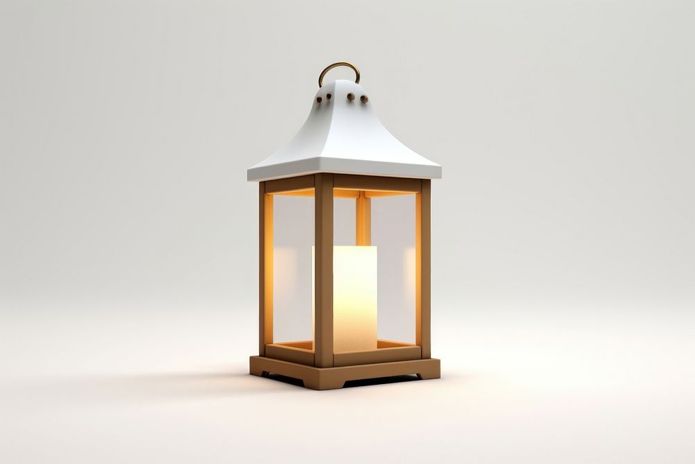 Minimal lantern lamp architecture illuminated. AI generated Image by rawpixel.