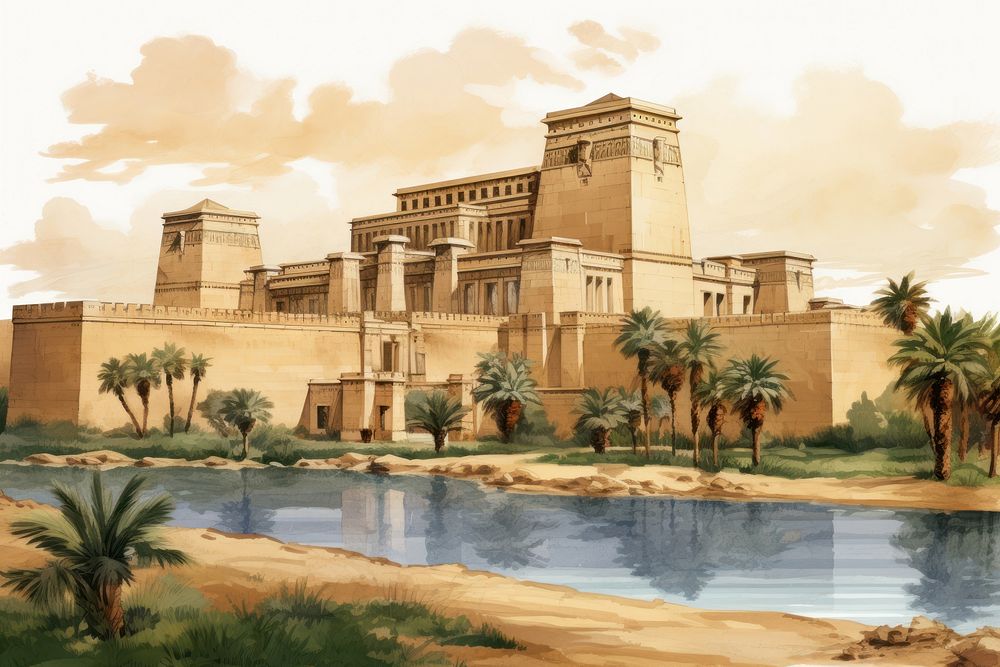Ancient egypt palace architecture building mansion
