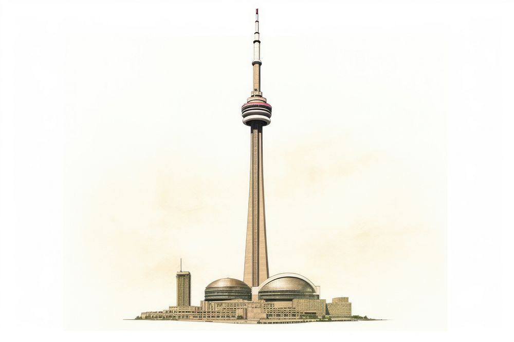 CN tower canada architecture building landmark. AI generated Image by rawpixel.