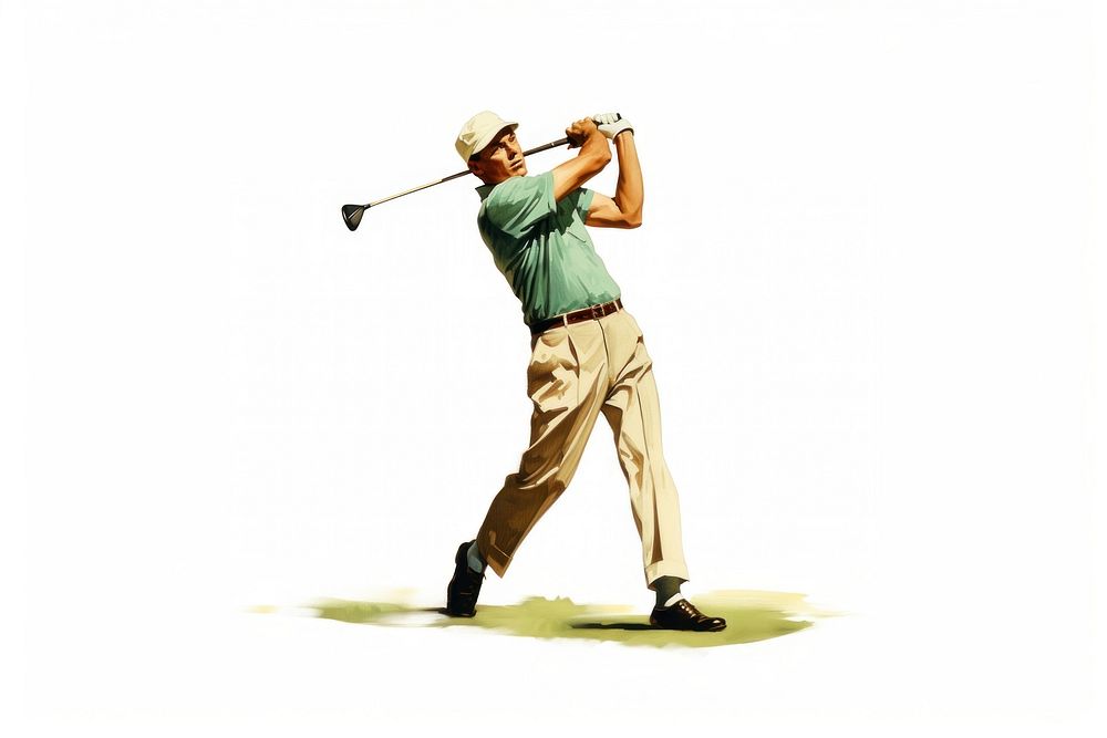 Golf sports adult white background. AI generated Image by rawpixel.