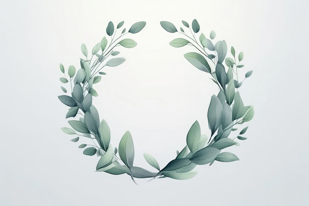 Wreath plant Eucalyptus pattern wreath leaf. AI generated Image by rawpixel.