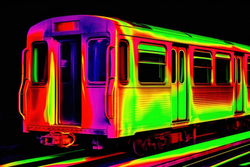 Newyork subway train glowing vehicle motion. AI generated Image by rawpixel.
