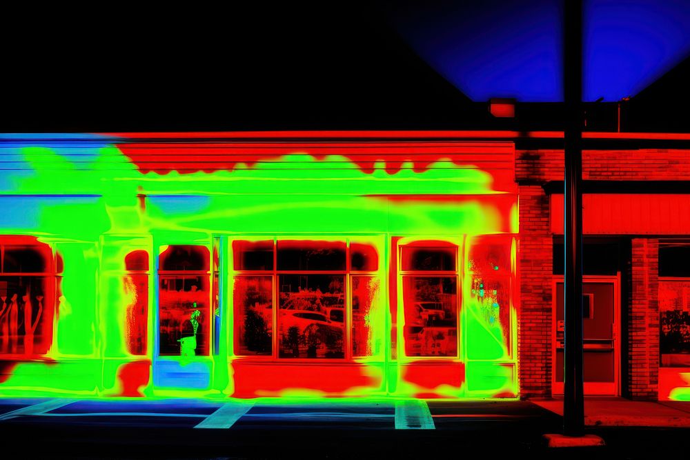 Minimart in USA lighting glowing street. AI generated Image by rawpixel.