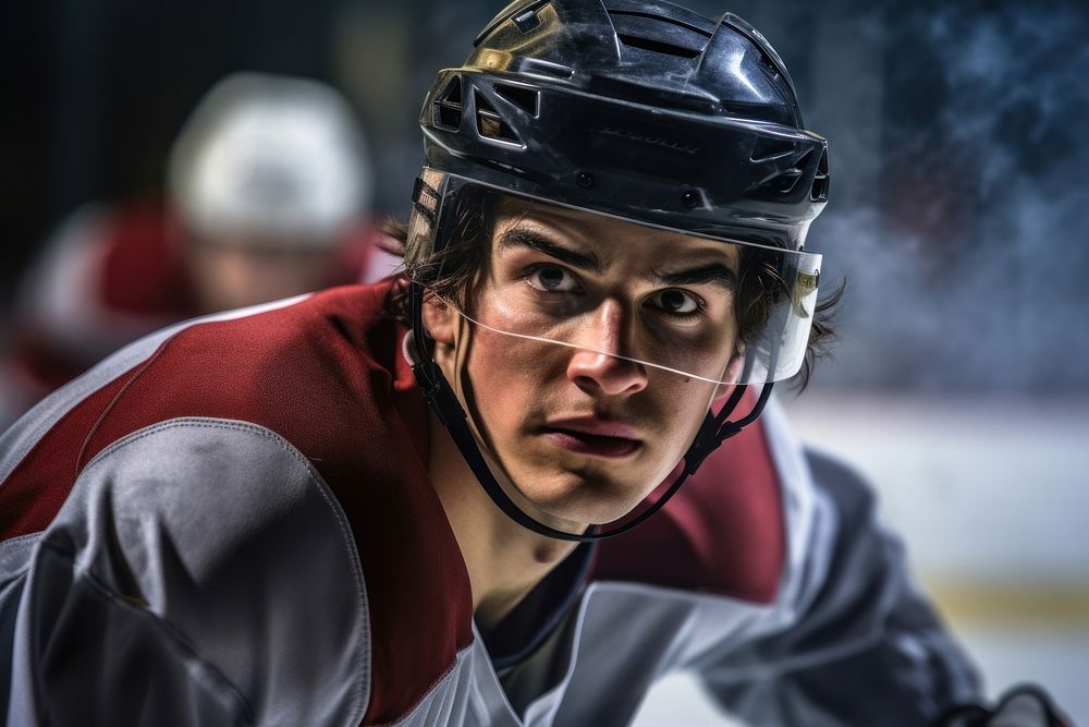 A male playing ice hockey sports photography portrait. AI generated Image by rawpixel.