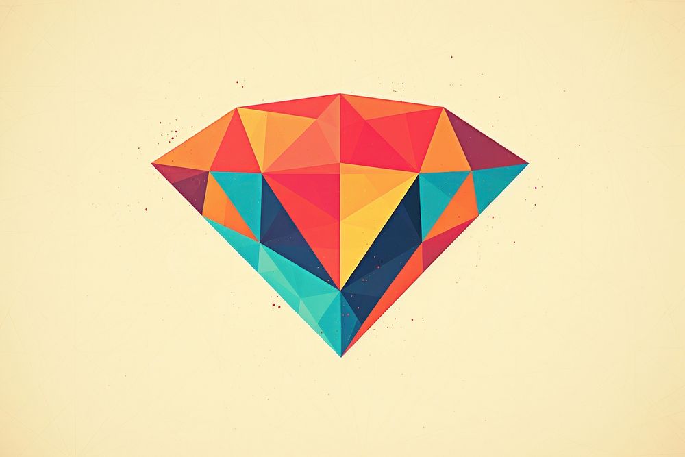 Diamond origami paper art. AI generated Image by rawpixel.