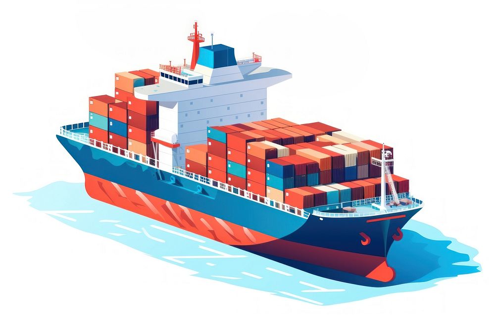 Aerial view of a large ship watercraft container. AI generated Image by rawpixel.