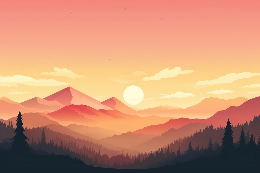 Landscape mountain backgrounds sunlight. AI generated Image by rawpixel.