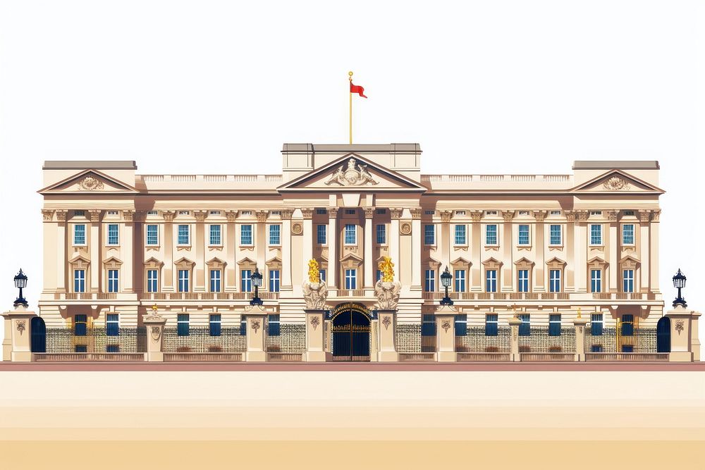 Buckingham architecture building landmark. AI generated Image by rawpixel.