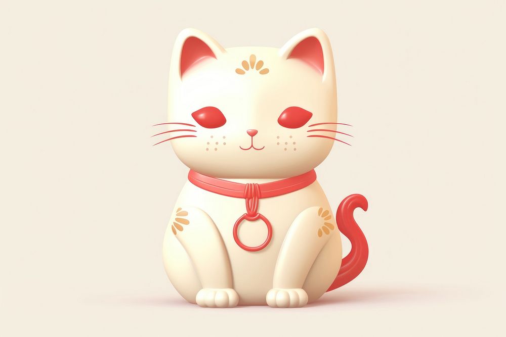 Japanese lucky cat animal mammal pet. AI generated Image by rawpixel.