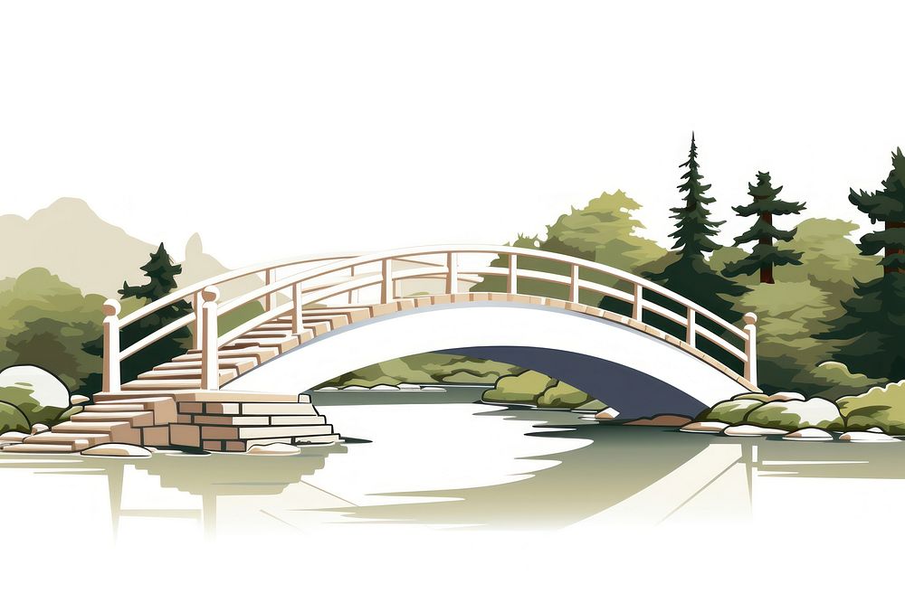 The Japanese Footbridge architecture footbridge outdoors. AI generated Image by rawpixel.