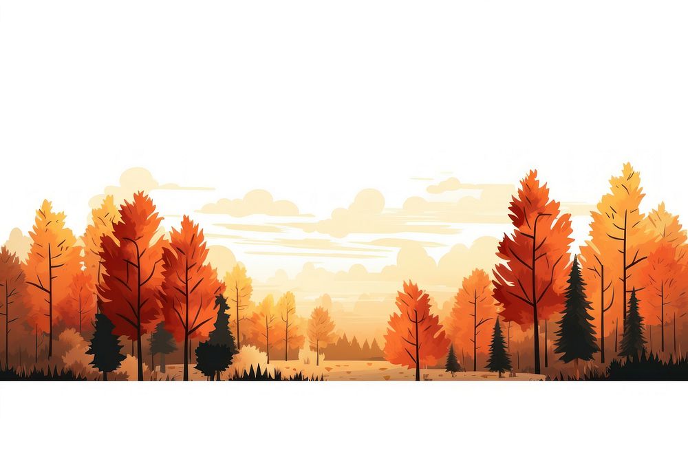 Forest in autumn forest landscape sunlight. AI generated Image by rawpixel.