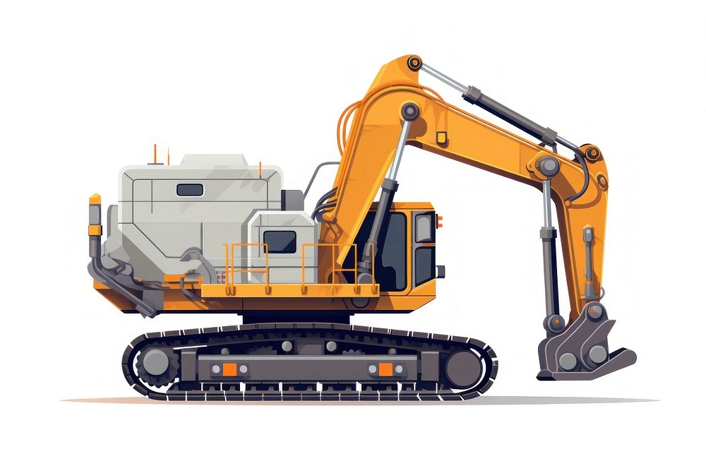 Mining machine  white background construction. AI generated Image by rawpixel.