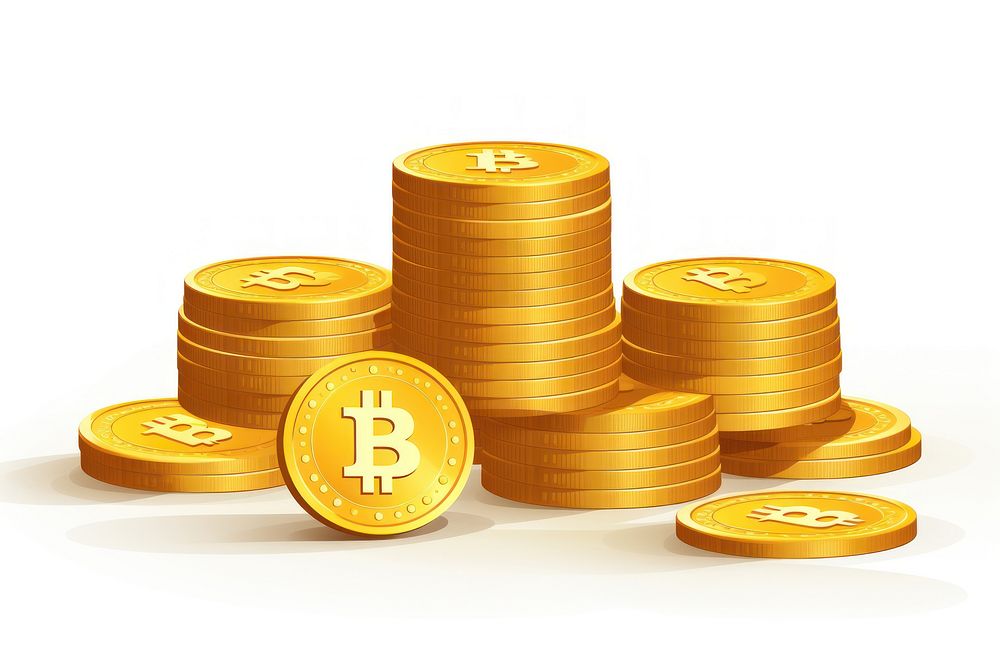 Stack of golden bitcoins money investment currency. AI generated Image by rawpixel.