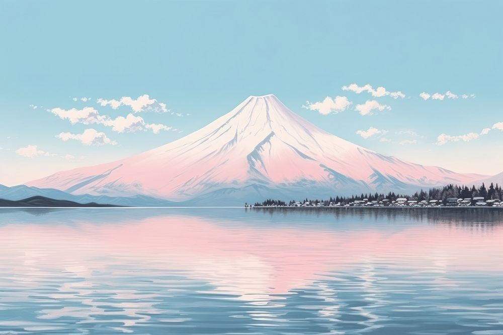 Mount Fuji from Lake Yamanaka lake landscape mountain. AI generated Image by rawpixel.