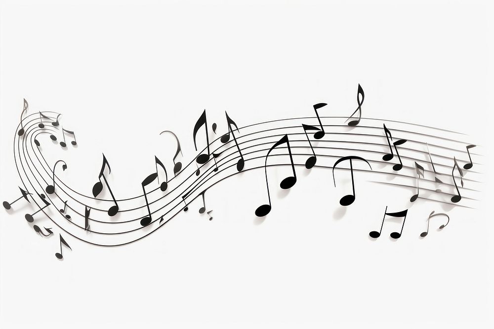 Music notes white background performance creativity. AI generated Image by rawpixel.