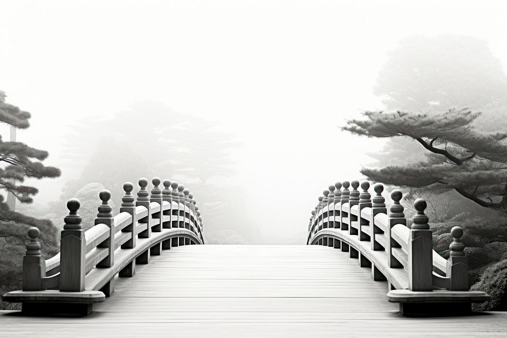 The Japanese Footbridge outdoors nature plant. AI generated Image by rawpixel.