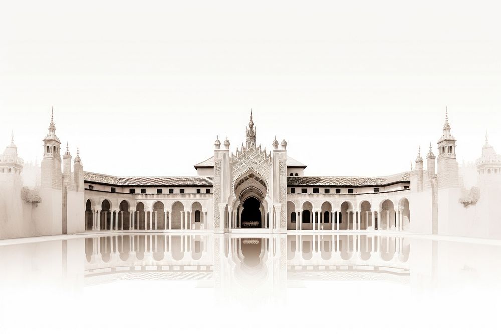 Alhambra in Granada architecture building white. AI generated Image by rawpixel.