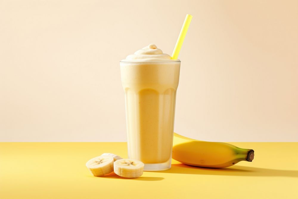 Banana smootie milkshake smoothie dessert. AI generated Image by rawpixel.