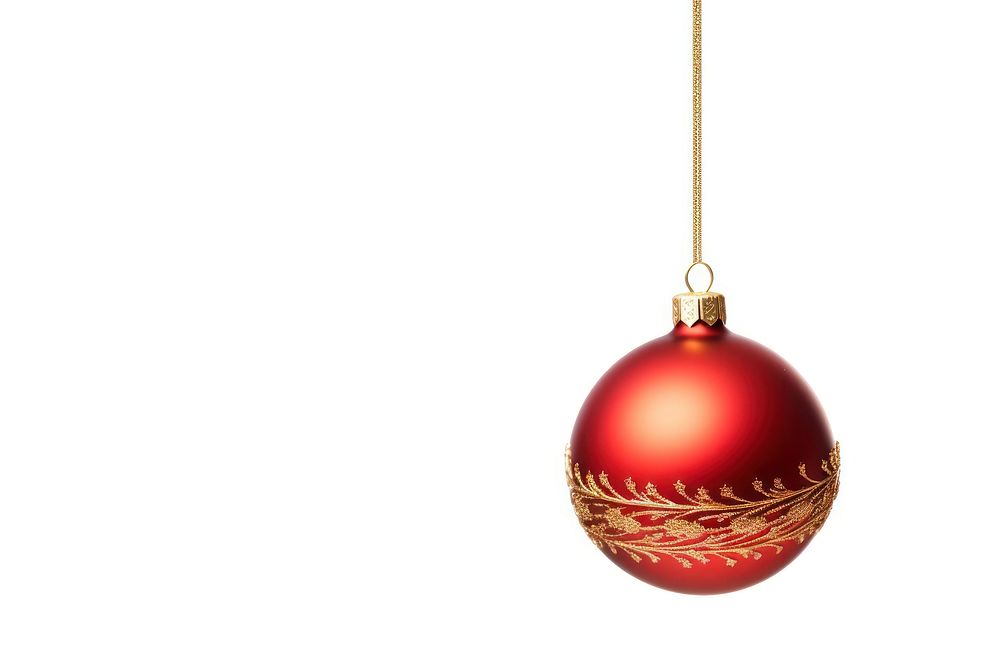 Christmas ball hanging at a rope christmas ornament white background. AI generated Image by rawpixel.