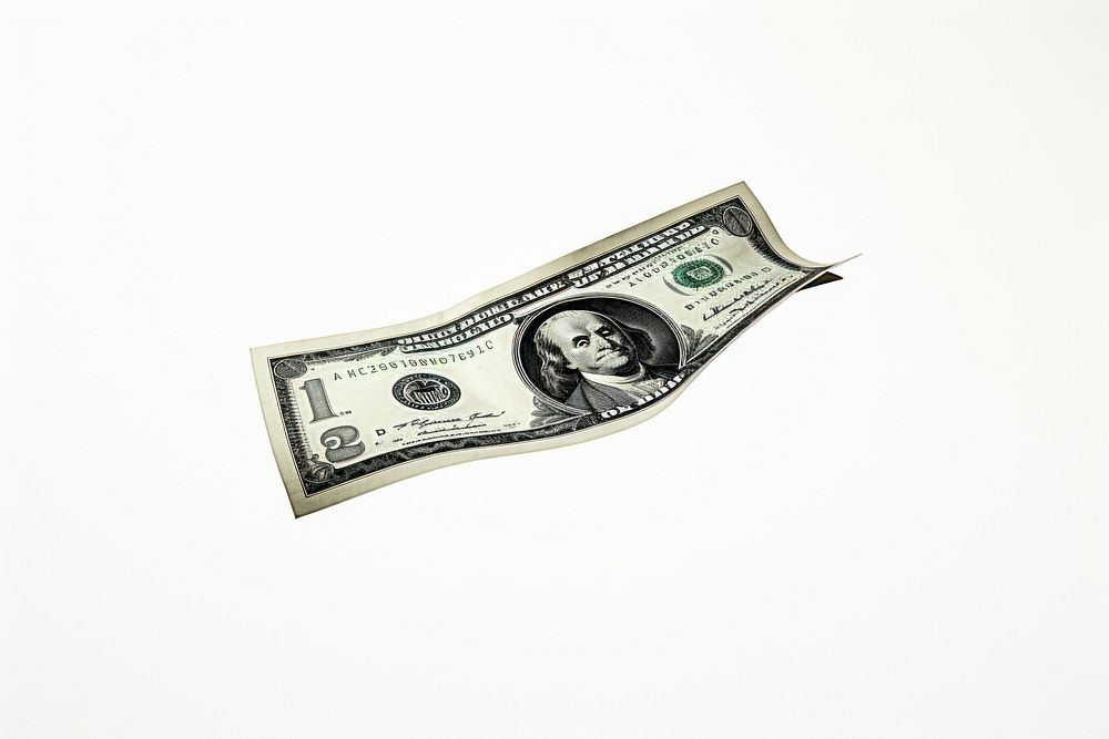 Dollar bill flying money white background investment. AI generated Image by rawpixel.