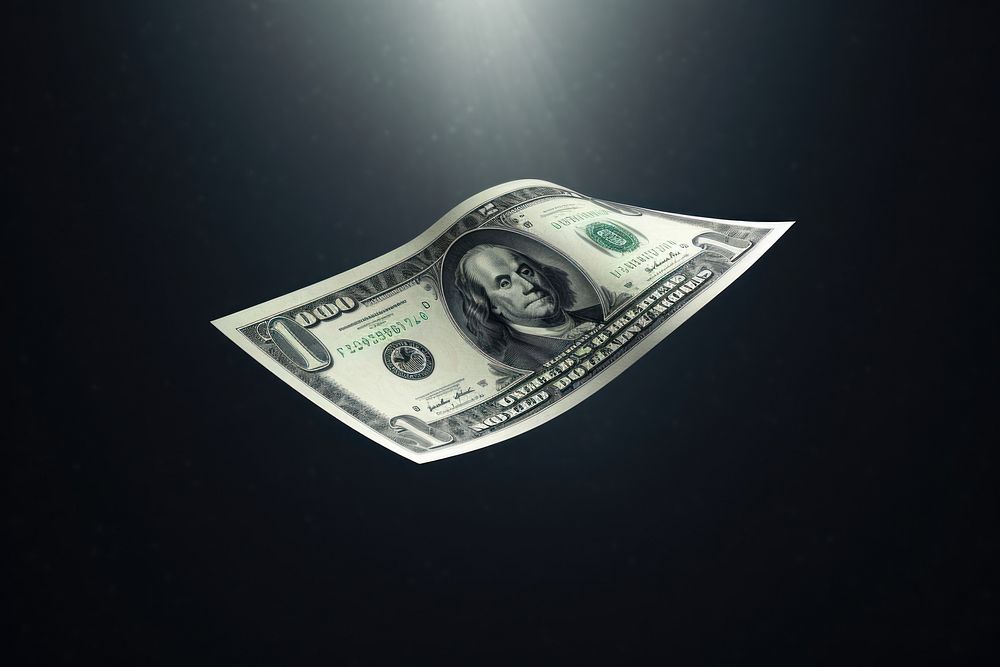 Dollar bill flying money investment darkness. AI generated Image by rawpixel.