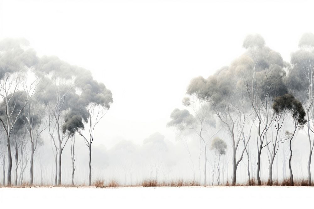 Eucalyptus forest landscape outdoors nature sketch. AI generated Image by rawpixel.
