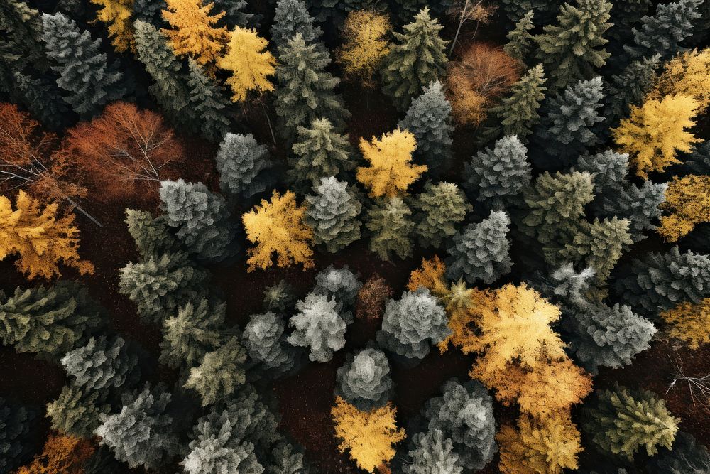 Autumnal woods drone view backgrounds outdoors nature. AI generated Image by rawpixel.