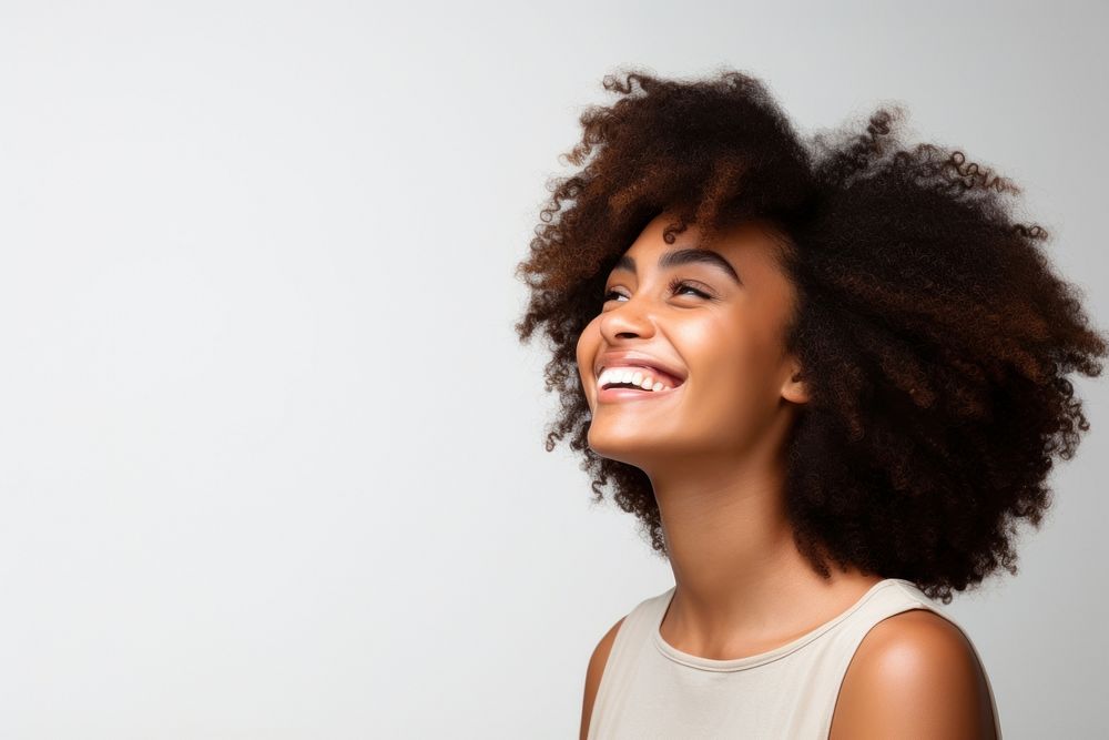 Happy black woman smile laughing adult. AI generated Image by rawpixel.