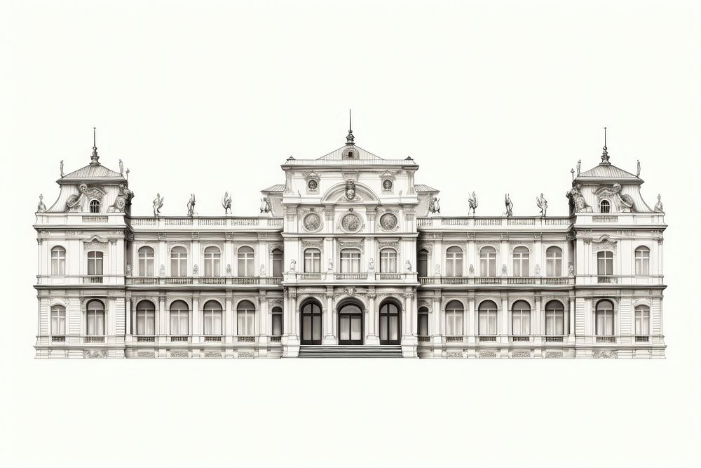 Palace architecture building mansion. AI generated Image by rawpixel.